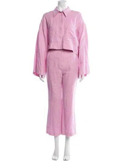 Pre-owned Nanushka Linen Pant Set In Pink