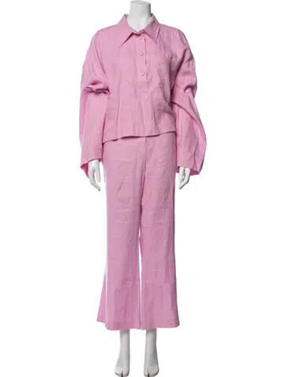 Pre-owned Nanushka Linen Pant Set In Pink