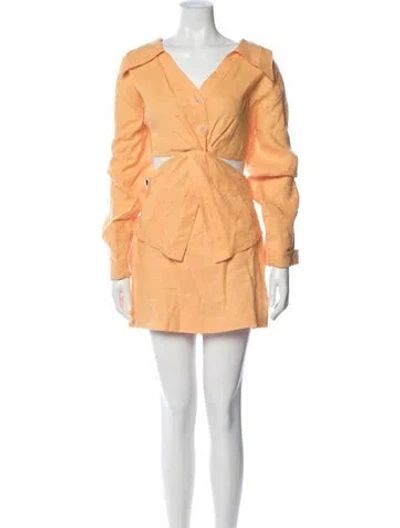 Pre-owned Nanushka Linen Skirt Set In Orange