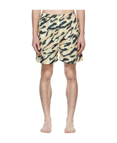 Nanushka Logo Beach Shorts In Nude