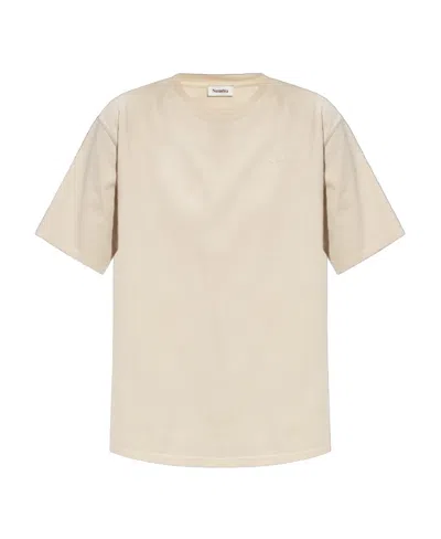 Nanushka Logo-embroidered Cotton T-shirt In Nude