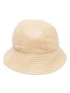 Nanushka Logo-embroidered Faux-leather Bucket Hat In Neutrals