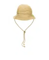 Nanushka Logo-embroidered Faux-leather Bucket Hat In Nude