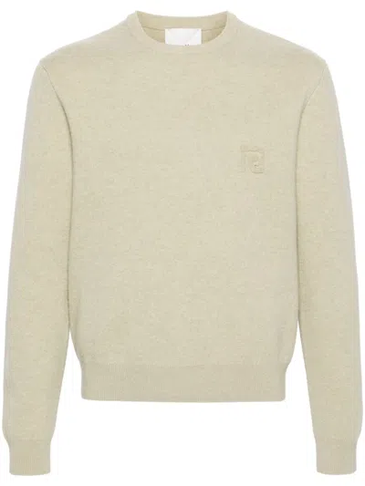 Nanushka Logo-embroidered Merino Jumper In Neutrals