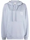 Nanushka Logo-embroidered Oversize Hoodie In Blue