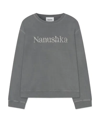 Nanushka Logo-embroidered Sweatshirt In Gray