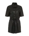 Nanushka Black Leni Vegan Leather Jumpsuit