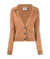 Nanushka Jodi Rib-trimmed Knitted Cardigan In Nude