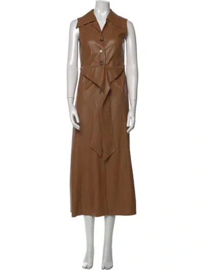 Pre-owned Nanushka Long Dress In Brown