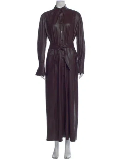 Pre-owned Nanushka Long Dress In Burgundy