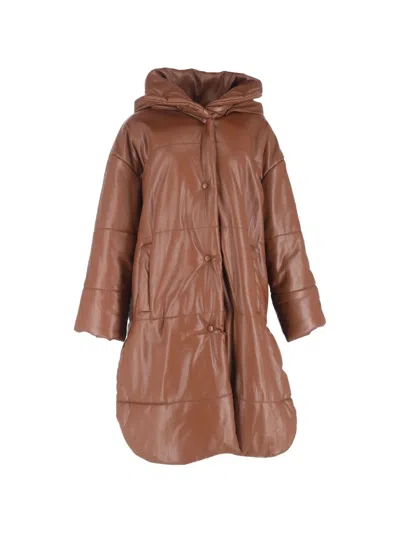 Pre-owned Nanushka Long Puffer Coat In Brown