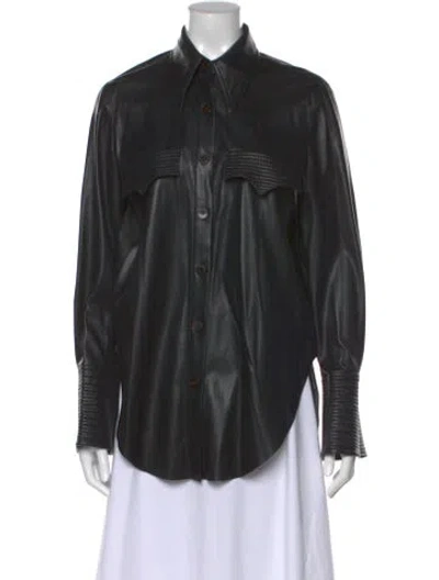 Pre-owned Nanushka Long Sleeve Blouse In Black