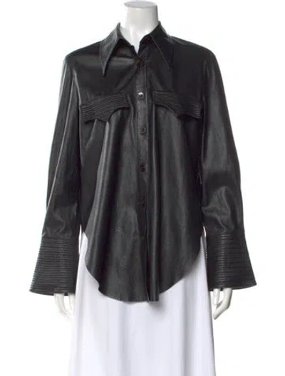 Pre-owned Nanushka Long Sleeve Blouse In Black