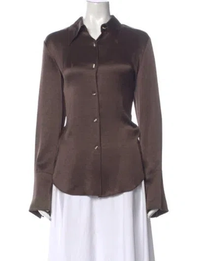 Pre-owned Nanushka Long Sleeve Blouse In Brown