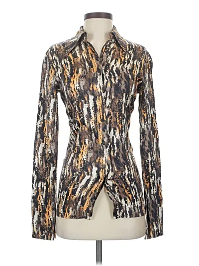 Pre-owned Nanushka Long Sleeve Blouse In Gold