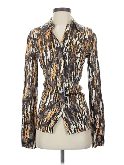 Pre-owned Nanushka Long Sleeve Blouse In Gold