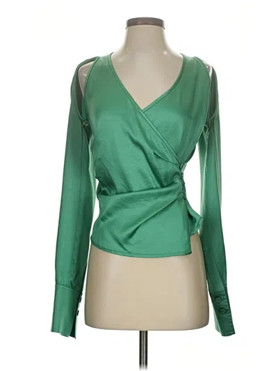 Pre-owned Nanushka Long Sleeve Blouse In Green