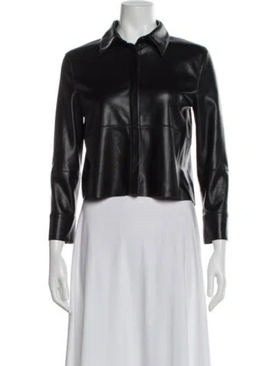 Pre-owned Nanushka Long Sleeve Button-up Top In Black