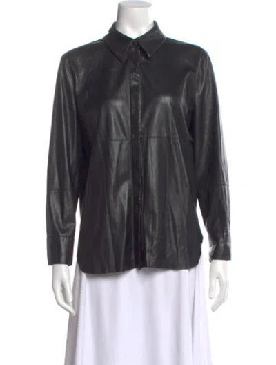 Pre-owned Nanushka Long Sleeve Button-up Top In Black