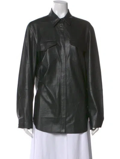 Pre-owned Nanushka Long Sleeve Button-up Top In Black
