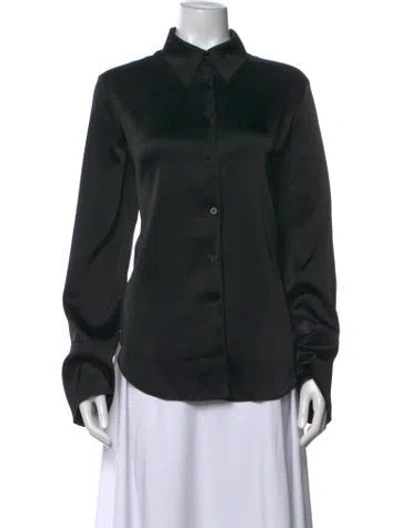 Pre-owned Nanushka Long Sleeve Button-up Top In Black