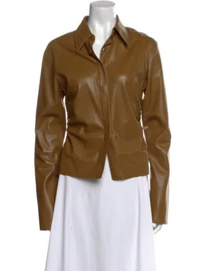 Pre-owned Nanushka Long Sleeve Button-up Top In Neutral