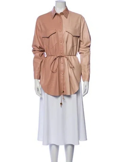 Pre-owned Nanushka Long Sleeve Button-up Top In Neutral