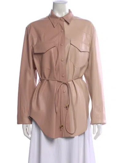 Pre-owned Nanushka Long Sleeve Button-up Top In Neutral