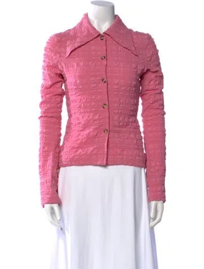 Pre-owned Nanushka Long Sleeve Button-up Top In Pink