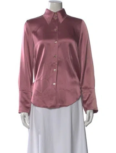 Pre-owned Nanushka Long Sleeve Button-up Top In Pink
