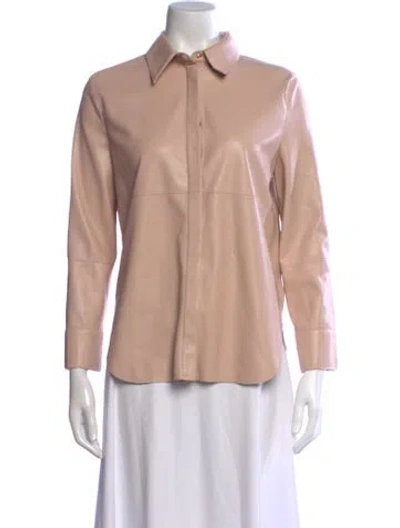 Pre-owned Nanushka Long Sleeve Button-up Top In Pink