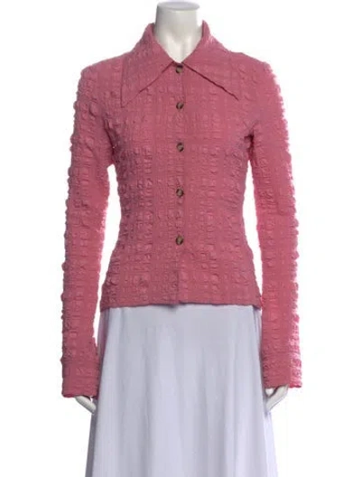 Pre-owned Nanushka Long Sleeve Button-up Top In Pink
