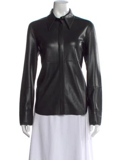 Pre-owned Nanushka Long Sleeve Button-up Top W/ Tags In Black