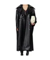 Nanushka Black Teca Regenerated Leather Trench Coat In Black