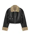 Nanushka Jemma Jacket Shearling Trim In Black