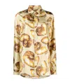 Nanushka Seashell-print Silk Shirt In Nude