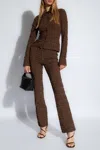 Nanushka Fitted Long-sleeve Seersucker Shirt In Brown