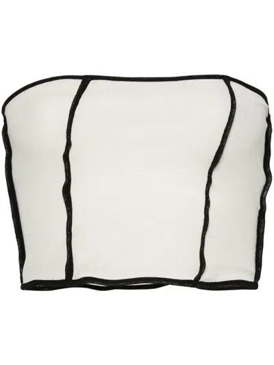 Nanushka Luisa Strapless Cropped Top In Neutrals