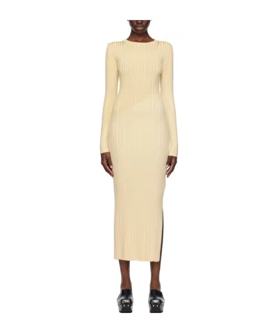 Nanushka Maeron Dress In Lime Yellow/creme