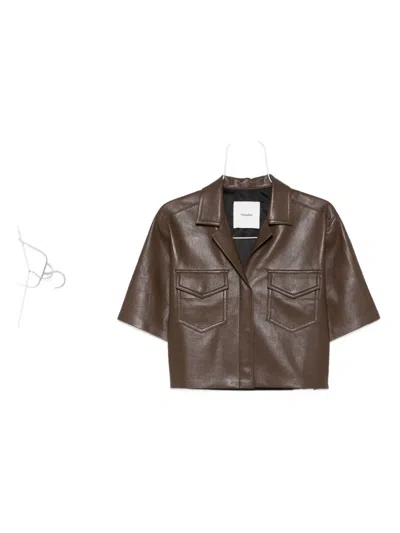 Nanushka Maisie Patch-pocket Shirt In Brown