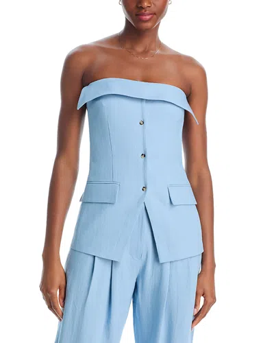 Nanushka Maleah Strapless Top In Blue