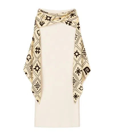 Nanushka Maltha Scarf-detail Midi Skirt In White