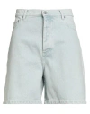 Nanushka Man Denim Shorts Blue Size 33 Cotton In Blue
