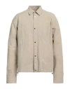 Nanushka Man Shirt Beige Size L Polyamide, Cotton In Beige