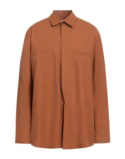 Nanushka Man Shirt Camel Size S Cotton In Beige