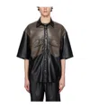 Nanushka Faux-leather Shirt In Black