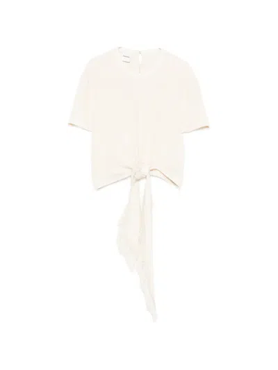 Nanushka Mariel Frayed-detail Top In White