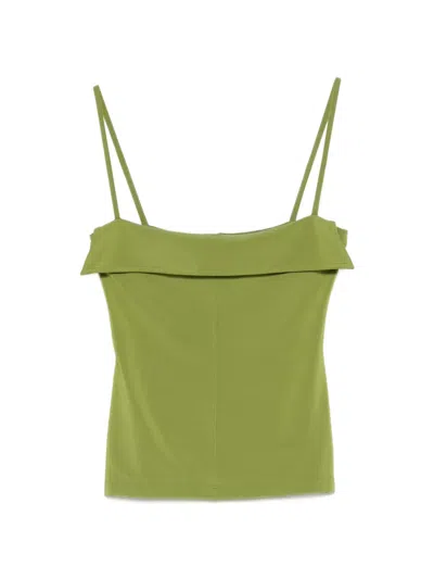 Nanushka Marinie Square-neck Top In Green