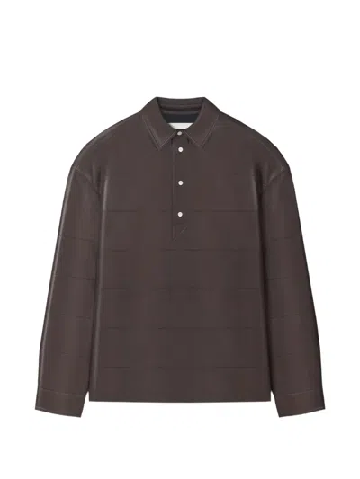 Nanushka Mateo Long-sleeves Polo Shirt In Brown
