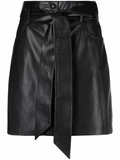 Nanushka `meda` Alt-leather Mini Skirt In Black